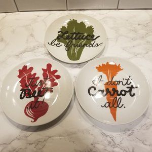Crate & Barrel Beet, Carrot, and Lettuce Plates